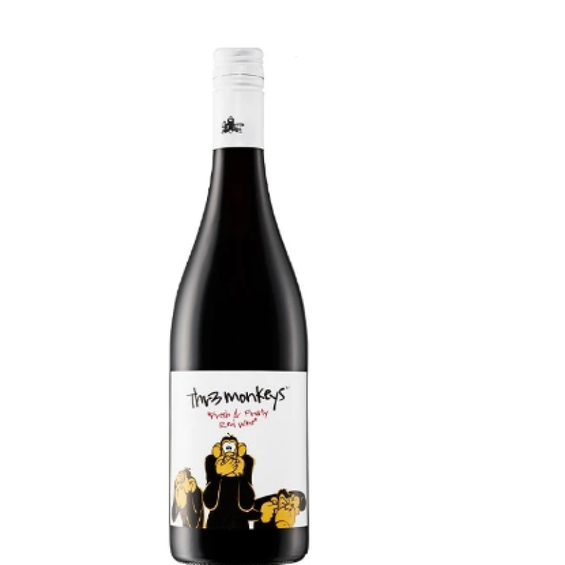 THREE MONKEYS SEMI SWEET RED 750ML